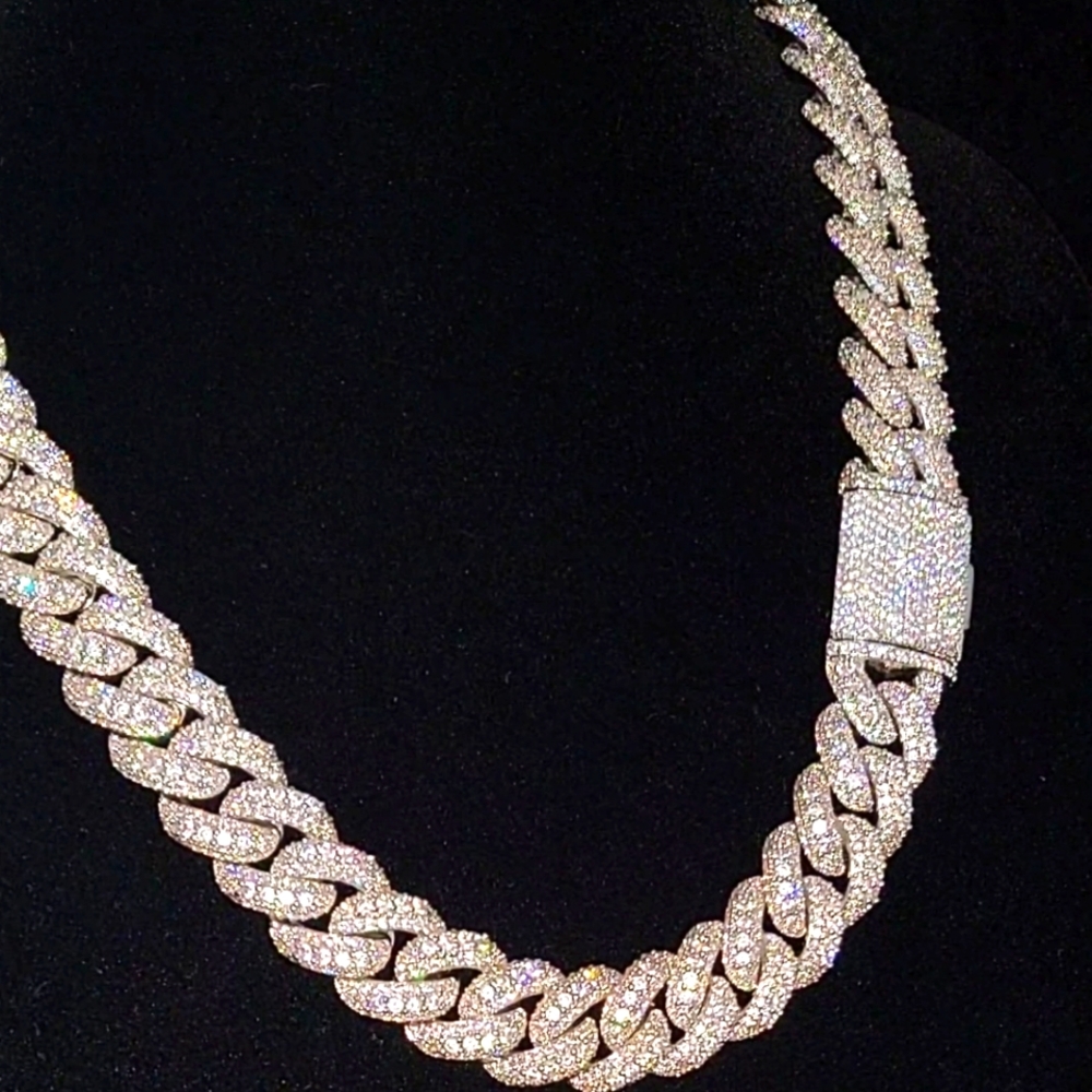 Set Moissanite AP and 18MM 22INCH CHAIN AND BRACELET 18MM 8.5INCH